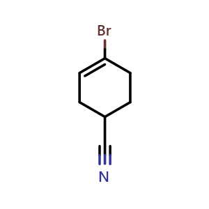 Chemical structure of 4-bromocyclohex-3-ene-1-carbonitrile , CAS 854718-64-2, AChemBlock X215017