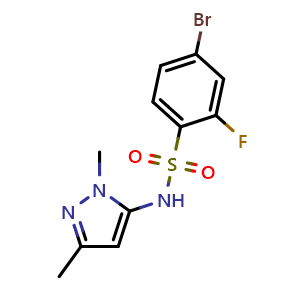 4-bromo-n-(1,3-dimethyl-1h-pyrazol-5-yl)-2-fluorobenzenesulfonamide