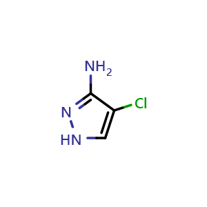 Chemical structure of 4-chloro-1H-pyrazol-3-amine , CAS 54301-34-7, AChemBlock X215024