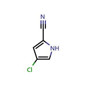 Chemical structure of 4-chloro-1h-pyrrole-2-carbonitrile , CAS 57097-45-7, AChemBlock X215026