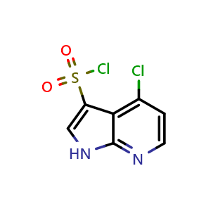 Chemical structure of 4-Chloro-1H-pyrrolo[2,3-b]pyridine-3-sulfonyl chloride , CAS 1423032-89-6, AChemBlock X215027