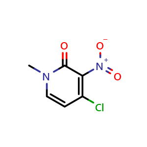 Chemical structure of 4-chloro-1-methyl-3-nitro-1,2-dihydropyridin-2-one , CAS 719268-89-0, AChemBlock X215030