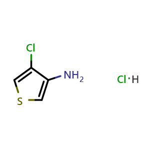 Chemical structure of 4-chlorothiophen-3-amine hydrochloride , CAS 2002442-00-2, AChemBlock X215073