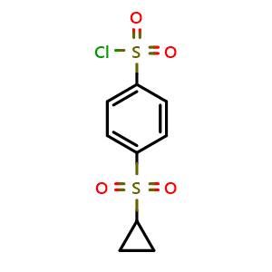 Chemical structure of 4-cyclopropylsulfonylbenzenesulfonyl chloride , CAS 1556223-20-1, AChemBlock X215077