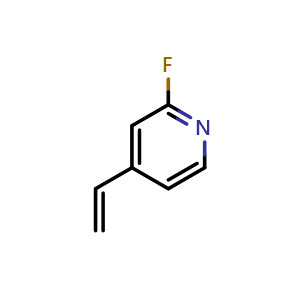 Chemical structure of 4-ethenyl-2-fluoropyridine , CAS 552331-57-4, AChemBlock X215079