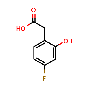 Chemical structure of 4-fluoro-2-hydroxyphenylacetic acid , CAS 31338-67-7, AChemBlock X215087