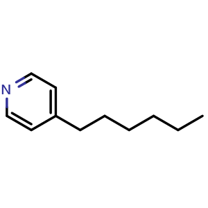 Chemical structure of 4-hexylpyridine , CAS 27876-24-0, AChemBlock X215094