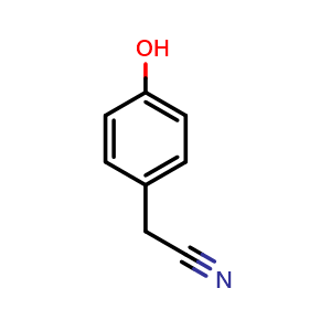 Chemical structure of 4-Hydroxyphenylacetonitrile , CAS 14191-95-8, AChemBlock X215101