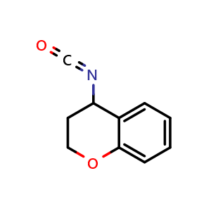 Chemical structure of 4-isocyanato-3,4-dihydro-2H-1-benzopyran , CAS 1333810-95-9, AChemBlock X215110