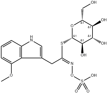 Chemical structure of 4-Methoxyglucobrassicin , CAS 83327-21-3, AChemBlock X215125
