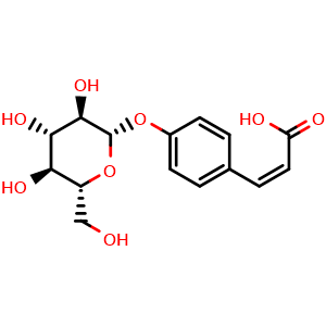 Chemical structure of 4-O-beta-Glucopyranosyl-cis-coumaric acid , CAS 117405-48-8, AChemBlock X215151