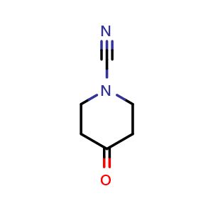 Chemical structure of 4-oxopiperidine-1-carbonitrile , CAS 1642156-93-1, AChemBlock X215156