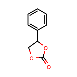 Chemical structure of 4-phenyl-1,3-dioxolan-2-one , CAS 4427-92-3, AChemBlock X215157