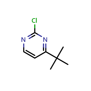 Chemical structure of 4-tert-butyl-2-chloropyrimidine , CAS 66522-06-3, AChemBlock X215160