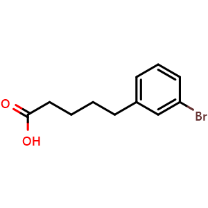 Chemical structure of 5-(3-bromophenyl)pentanoic acid , CAS 857480-35-4, AChemBlock X215177