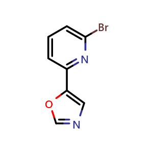 Chemical structure of 5-(6-bromopyridin-2-yl)oxazole , CAS 1224193-62-7, AChemBlock X215186