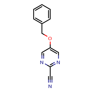 Chemical structure of 5-(benzyloxy)pyrimidine-2-carbonitrile , CAS 166672-22-6, AChemBlock X215191