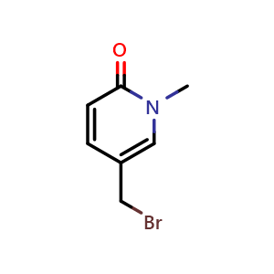 Chemical structure of 5-(bromomethyl)-1-methyl-1,2-dihydropyridin-2-one , CAS 89694-56-4, AChemBlock X215192