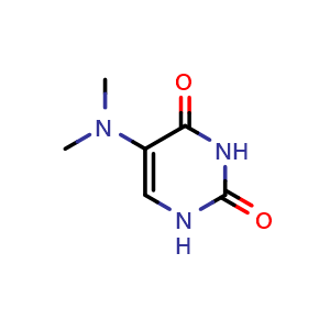 Chemical structure of 5-(dimethylamino)-1,2,3,4-tetrahydropyrimidine-2,4-dione , CAS 37454-51-6, AChemBlock X215197