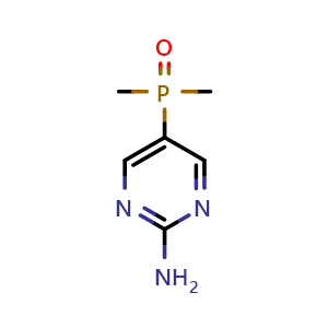 Chemical structure of 5-(dimethylphosphoryl)pyrimidin-2-amine , CAS 2362008-83-9, AChemBlock X215201