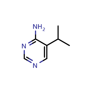 Chemical structure of 5-(propan-2-yl)pyrimidin-4-amine , CAS 5000-30-6, AChemBlock X215205