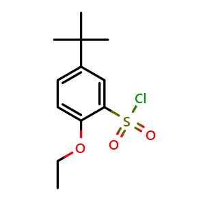 Chemical structure of 5-(tert-butyl)-2-ethoxybenzenesulfonyl chloride , CAS 252898-57-0, AChemBlock X215209