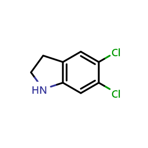 Chemical structure of 5,6-Dichloro-1H-indoline , CAS 162100-53-0, AChemBlock X215226