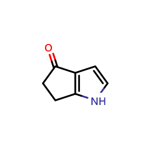 Chemical structure of 5,6-dihydro-1H-cyclopenta[b]pyrrol-4-one , CAS 2765299-23-6, AChemBlock X215230