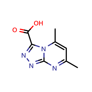 Chemical structure of 5,7-dimethyl-[1,2,4]triazolo[4,3-a]pyrimidine-3-carboxylic acid , CAS 842972-32-1, AChemBlock X215242