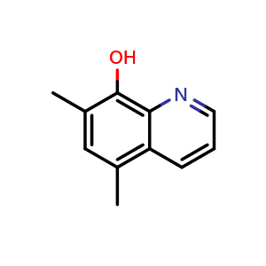 Chemical structure of 5,7-Dimethyl-8-hydroxyquinoline , CAS 37873-29-3, AChemBlock X215243