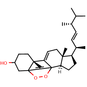 Chemical structure of 5,8-Epidioxyergosta-6,9(11),22-trien-3-ol , CAS 86363-50-0, AChemBlock X215245