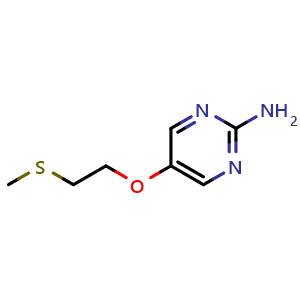 Chemical structure of 5-[2-(methylsulfanyl)ethoxy]pyrimidin-2-amine , CAS 1006599-54-7, AChemBlock X215249