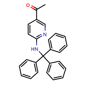 Chemical structure of 5-acetyl-2-tritylamino pyridine , CAS 49647-11-2, AChemBlock X215252
