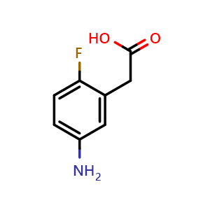 Chemical structure of 5-Amino-2-fluorophenylacetic acid , CAS 518057-74-4, AChemBlock X215259
