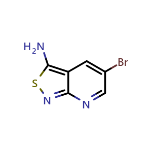 Chemical structure of 5-bromo-[1,2]thiazolo[3,4-b]pyridin-3-amine , CAS 1823368-22-4, AChemBlock X215276