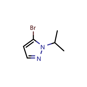 Chemical structure of 5-bromo-1-(propan-2-yl)-1H-pyrazole , CAS 1308384-38-4, AChemBlock X215278