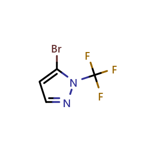 Chemical structure of 5-bromo-1-(trifluoromethyl)pyrazole , CAS 2092678-45-8, AChemBlock X215280