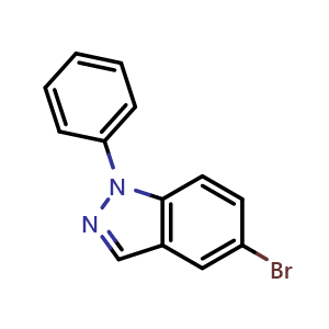 Chemical structure of 5-bromo-1-phenyl-1H-indazole , CAS 861905-18-2, AChemBlock X215288