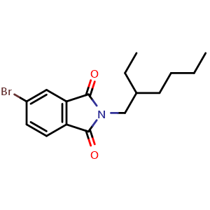 Chemical structure of 5-bromo-2-(2-ethylhexyl)isoindole-1,3-dione , CAS 1448637-27-1, AChemBlock X215289