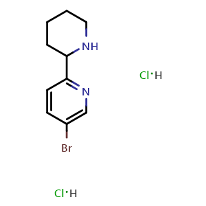 Chemical structure of 5-bromo-2-(piperidin-2-yl)pyridine dihydrochloride , AChemBlock X215293
