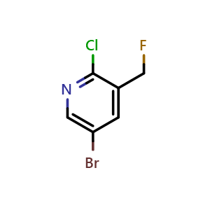 Chemical structure of 5-Bromo-2-chloro-3-(fluoromethyl)pyridine , CAS 1335052-20-4, AChemBlock X215301