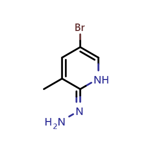 Chemical structure of 5-bromo-2-hydrazinylidene-3-methyl-1,2-dihydropyridine , CAS 1216259-76-5, AChemBlock X215305