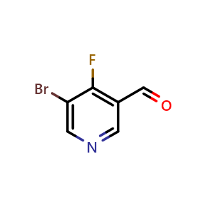 Chemical structure of 5-bromo-4-fluoropyridine-3-carbaldehyde , CAS 1289120-46-2, AChemBlock X215330