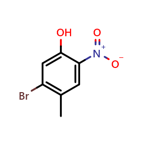 Chemical structure of 5-Bromo-4-methyl-2-nitro-phenol , CAS 861315-14-2, AChemBlock X215332