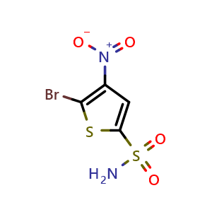 Chemical structure of 5-Bromo-4-nitro-2-thiophenesulfonamide , CAS 64729-06-2, AChemBlock X215334