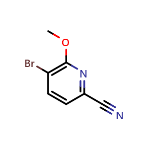 Chemical structure of 5-bromo-6-methoxypicolinonitrile , CAS 1261269-71-9, AChemBlock X215342