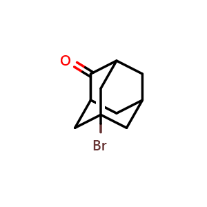 Chemical structure of 5-bromoadamantan-2-one , CAS 20098-20-8, AChemBlock X215351