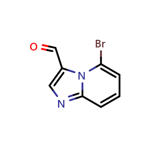 Chemical structure of 5-bromoimidazo[1,2-a]pyridine-3-carbaldehyde , CAS 1126636-92-7, AChemBlock X215353