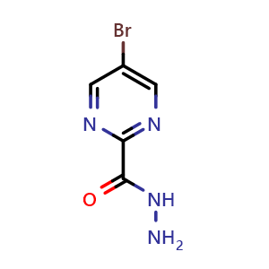 Chemical structure of 5-bromopyrimidine-2-carbohydrazide , CAS 87362-30-9, AChemBlock X215362
