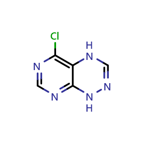 Chemical structure of 5-chloro-1H,4H-pyrimido[5,4-e][1,2,4]triazine , CAS 91115-01-4, AChemBlock X215367